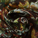 Chiffon Foil Paisley Green