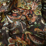 Chiffon Foil Paisley Green