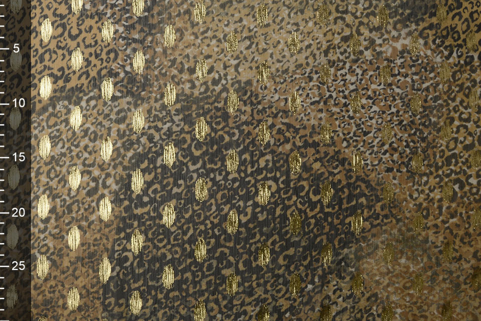Chiffon Foil  Mini Luipaard Donker Oker