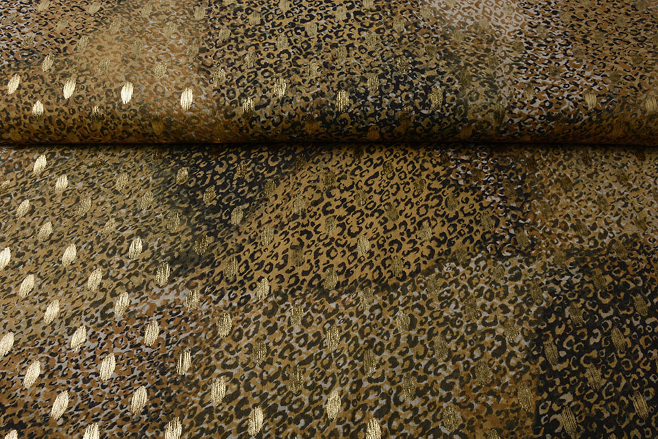 Chiffon Foil  Mini Luipaard Donker Oker