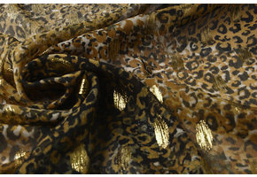 Chiffon Foil Mini Leopard Dunkel Ocker