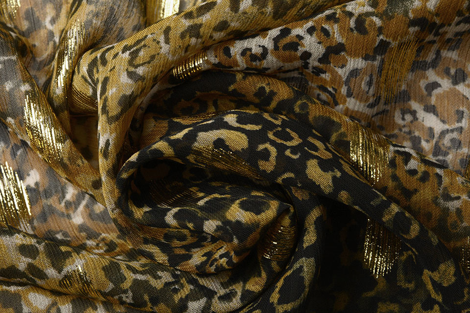 Chiffon Foil  Mini Luipaard Donker Oker