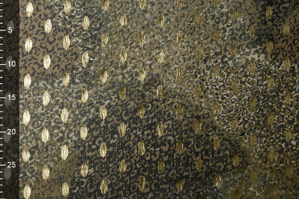 Chiffon Foil Mini Luipaard Army Groen