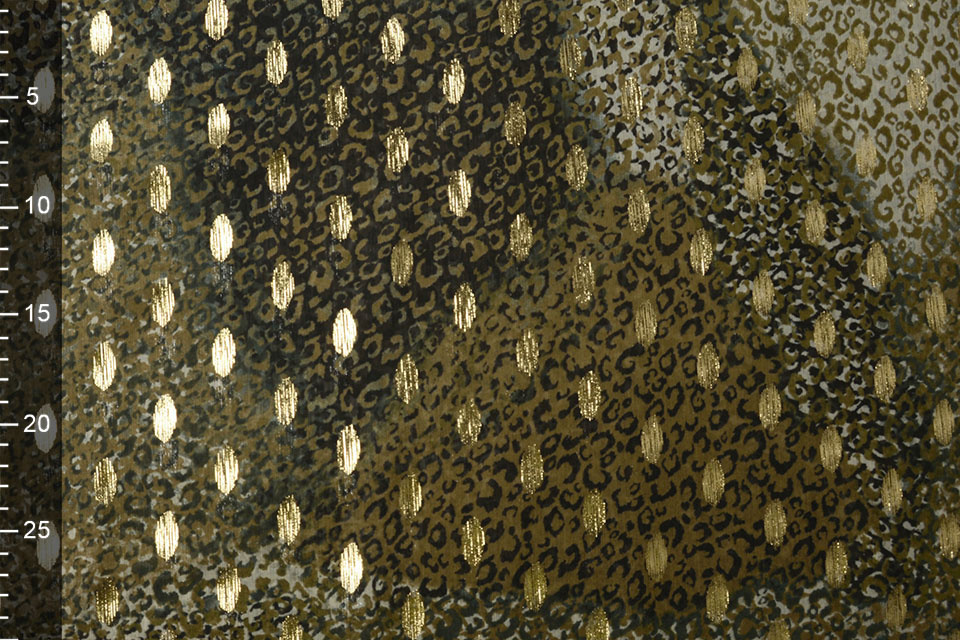 Chiffon Foil Mini Luipaard Army Groen