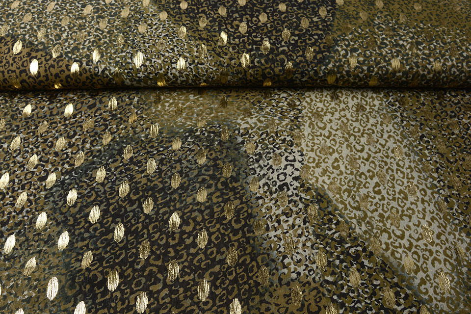 Chiffon Foil Mini Luipaard Army Groen
