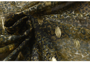Chiffon Foil  Mini Leopard Army Green