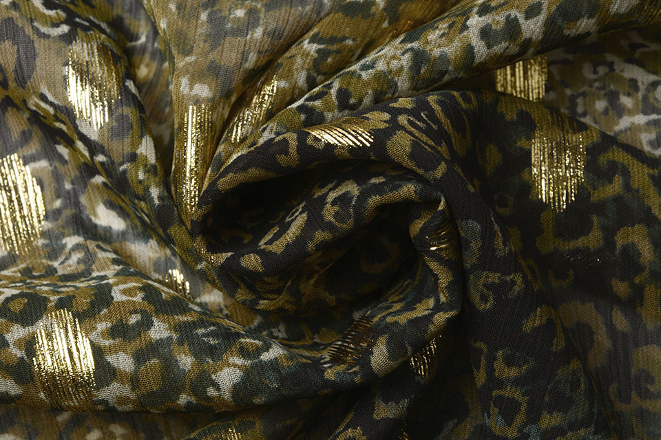 Chiffon Foil Mini Luipaard Army Groen