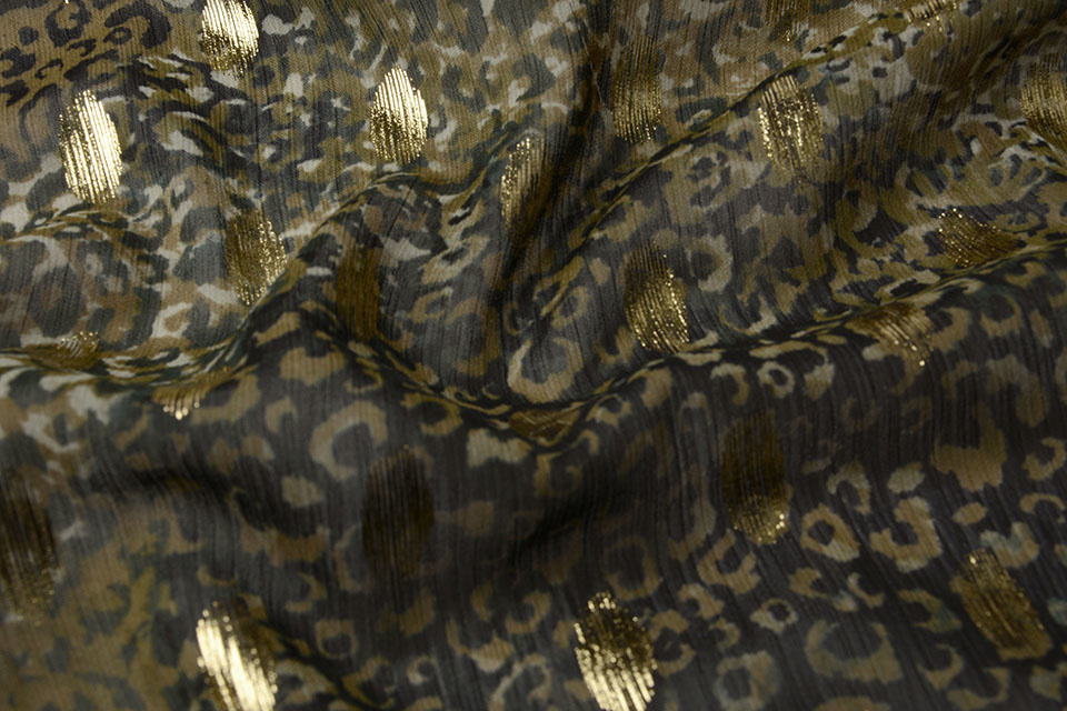 Chiffon Foil Mini Luipaard Army Groen