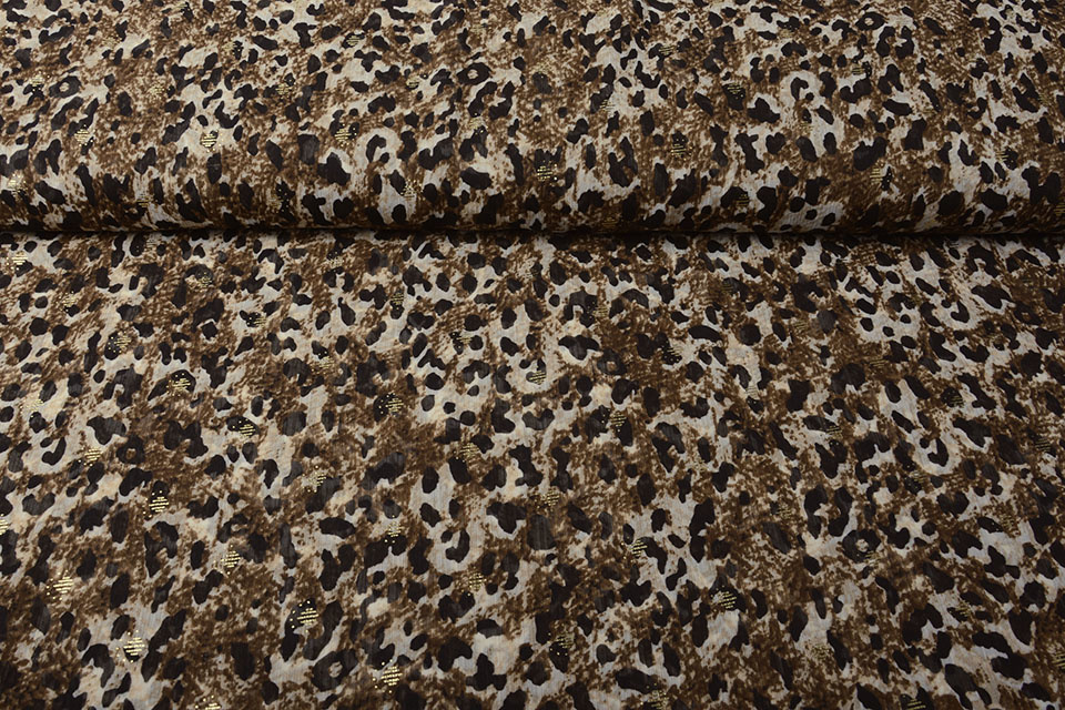 Chiffon Foil Leopard Braun
