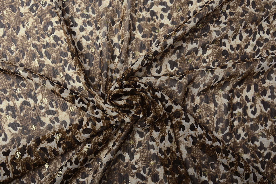 Chiffon Foil Leopard Braun