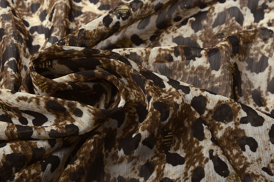 Chiffon Foil Leopard Braun