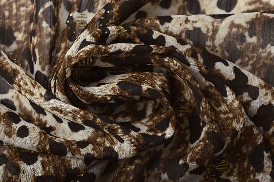 Chiffon Foil Leopard Braun