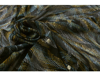 Chiffon Foil Scratches Black