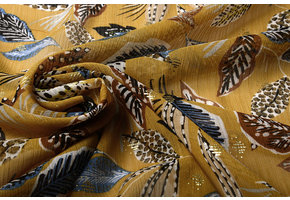 Chiffon Foil Bladeren Donker Oker