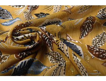 Chiffon Foil Leaves Dark  Ocher