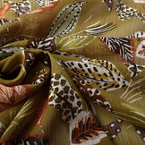 Chiffon Foil Leaves Olive Green