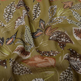 Chiffon Foil Leaves Olive Green