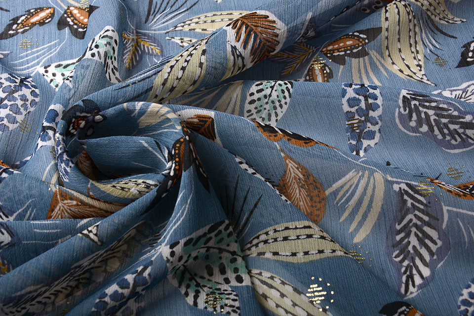 Chiffon Foil Leaves Jeans