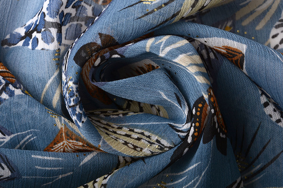Chiffon Foil Leaves Jeans