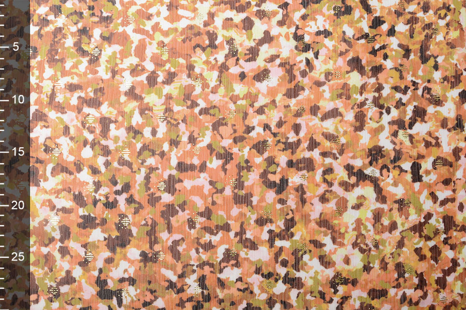 Chiffon Foil Blobs Orange Red
