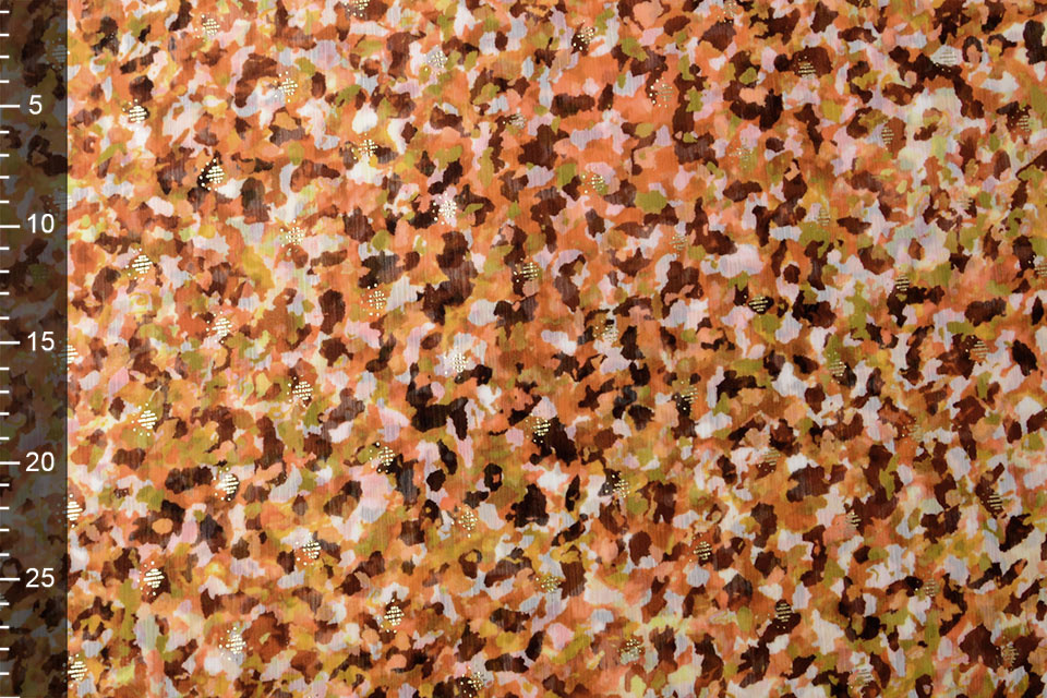 Chiffon Foil Blobs Orange Red