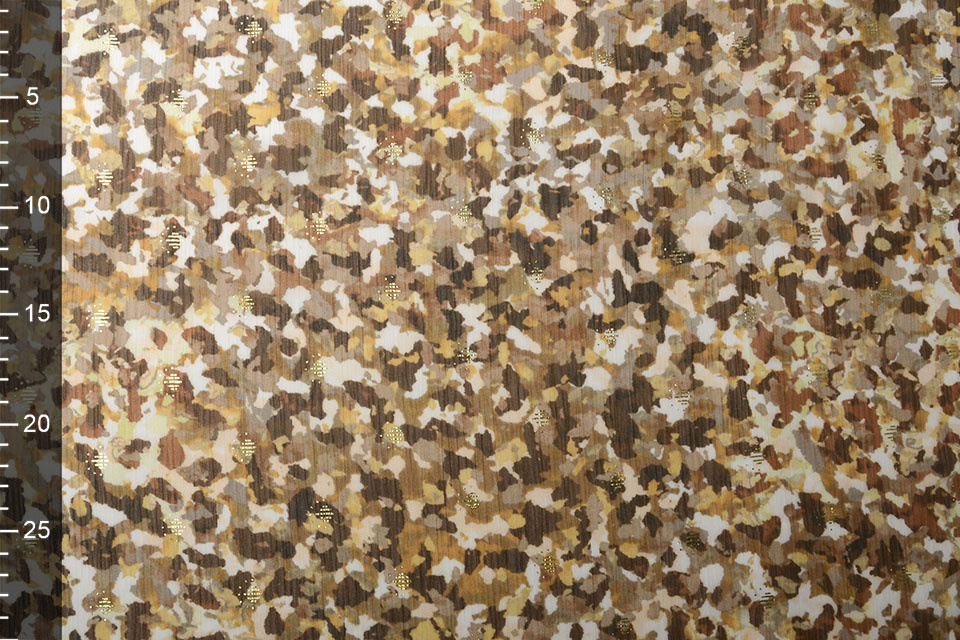 Chiffon Foil Blobs Mocha Brown