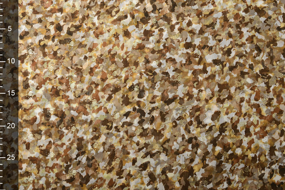 Chiffon Foil Blobs Mocha Brown