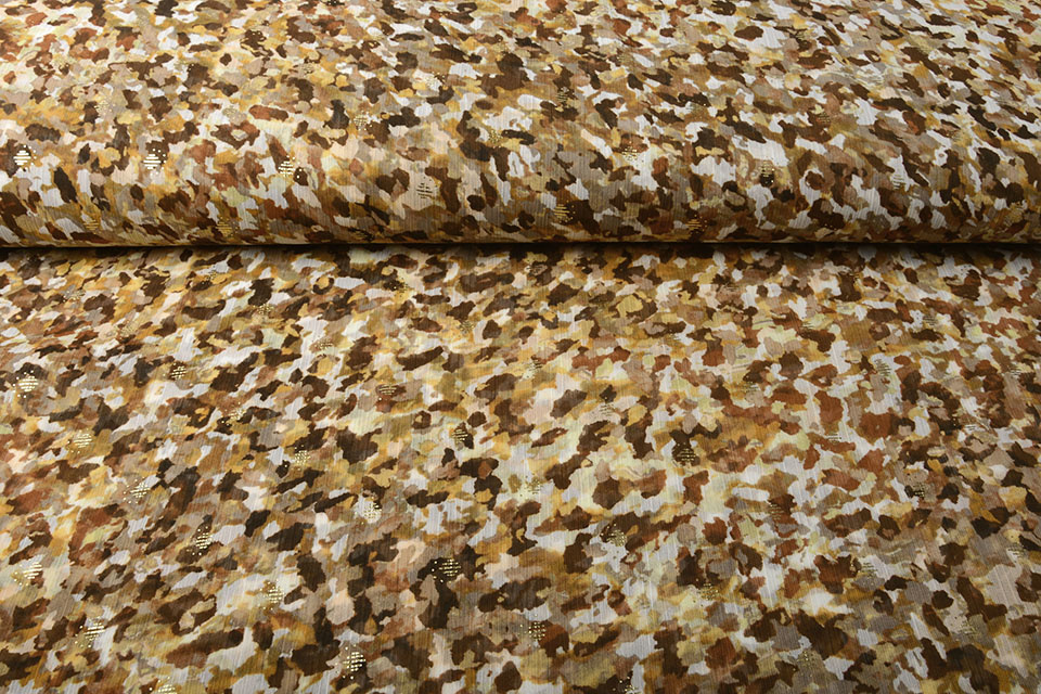 Chiffon Foil Blobs Mocha Brown