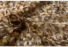 Chiffon Foil Blobs Mocha Brown