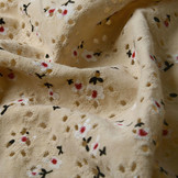 Katoen Jersey Broderie Bloemen Naturel