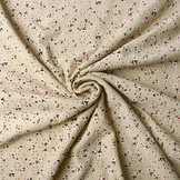 Katoen Jersey Broderie Bloemen Naturel