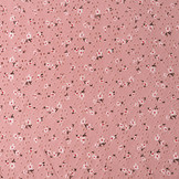 Cotton Jersey Embroidery Flowers Dark Old Pink