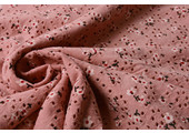 Cotton Jersey Embroidery Flowers Dark Old Pink