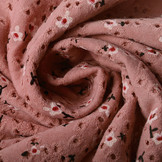 Katoen Jersey Broderie Bloemen Donker Oud Roze