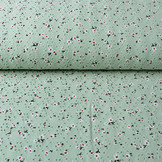 Katoen Jersey Broderie Bloemen Licht Oud Groen