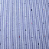 Seersucker  Stripes Anchor Red Black