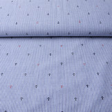 Seersucker Streifen Anker Rot Schwarz