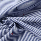 Seersucker Strepen Anker Rood Zwart