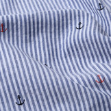 Seersucker  Stripes Anchor Red Black
