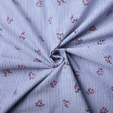 Seersucker Streifen Blumen Rot