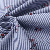 Seersucker Strepen Bloemen Rood