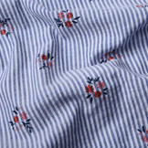 Seersucker Stripes Flowers Red