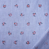 Seersucker Stripes Flowers Red