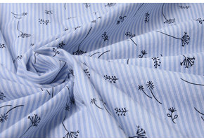 Seersucker Stripes Bladder Flower Baby Blue