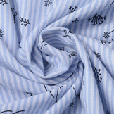 Seersucker Stripes Bladder Flower Baby Blue