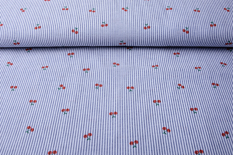 Seersucker Stripes Cherries