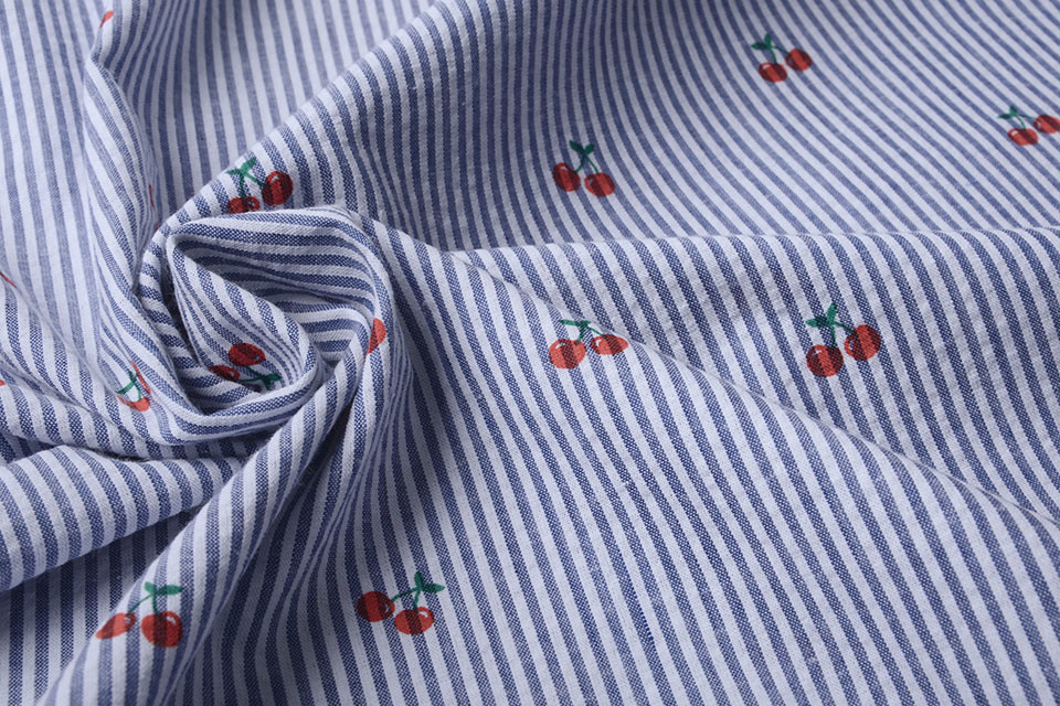 Seersucker Stripes Cherries