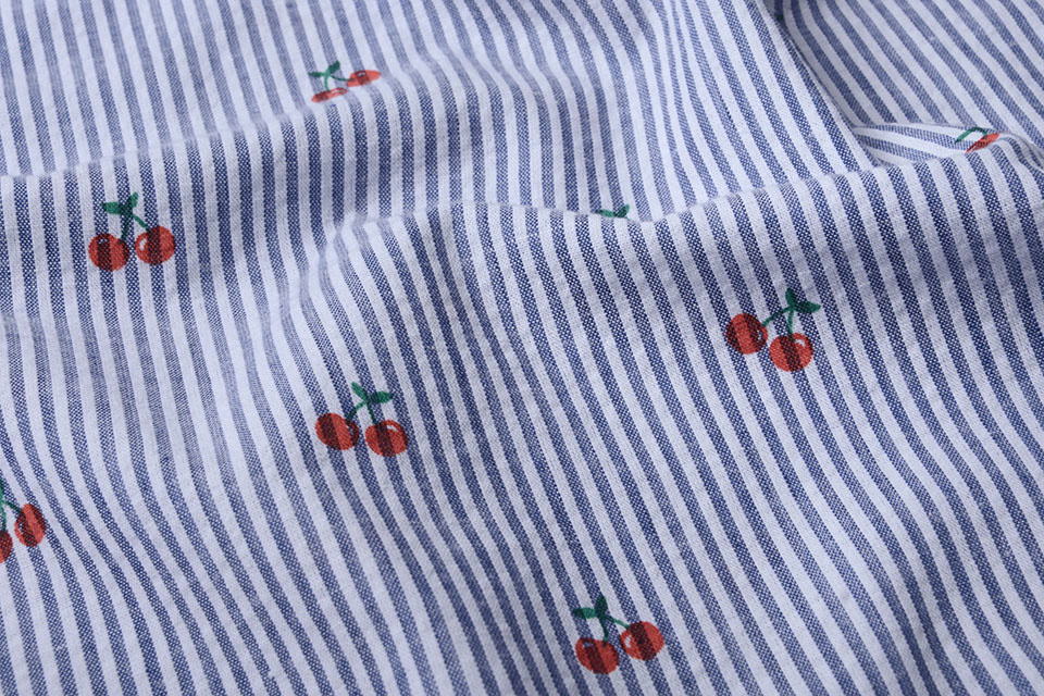 Seersucker Stripes Cherries
