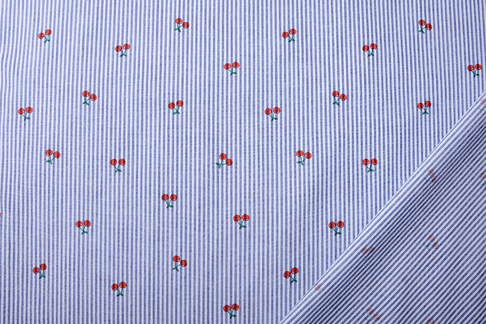 Seersucker Stripes Cherries