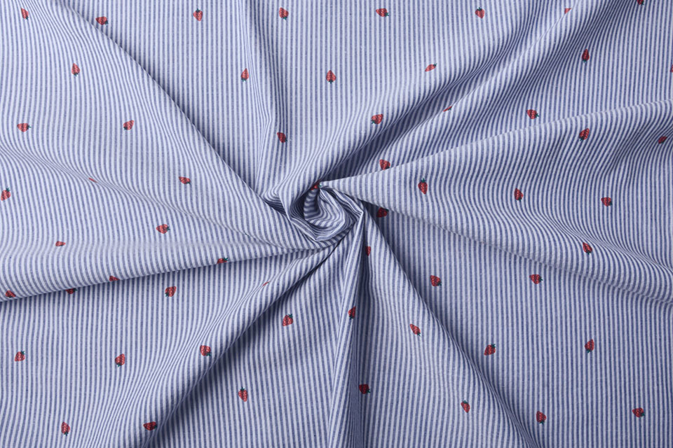 Seersucker Streifen Erdbeere